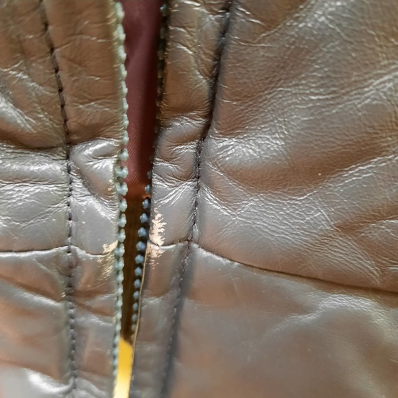 Vintage Members Only| 1980s Gray Leather Bomber Jacket Sz 40 - Picture 9 of 15